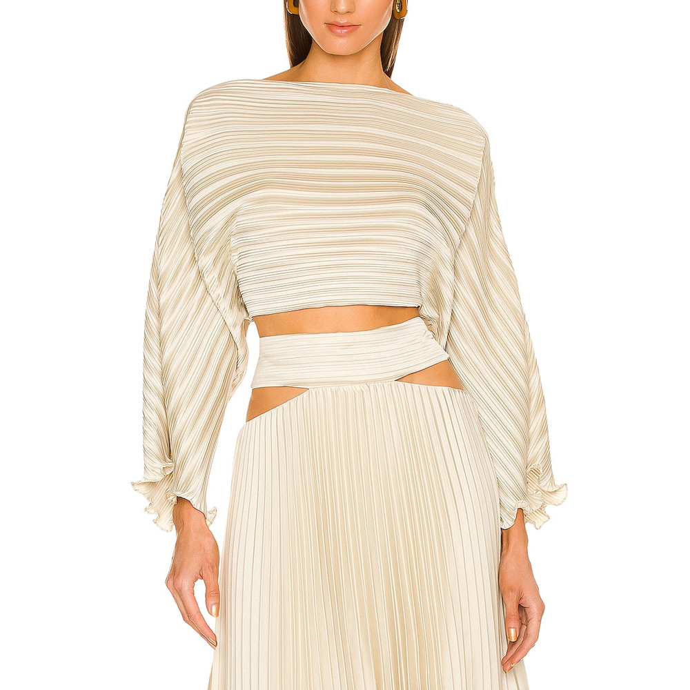 Aiifos Pleated Bone Sonya Top Size S